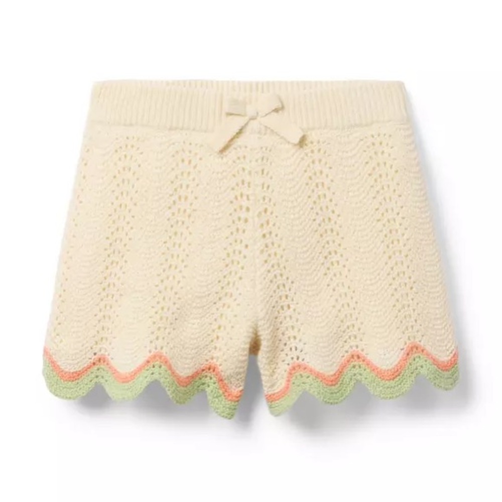NWT Janie and Jack Crochet Scallop Hem Short Girls Size 10